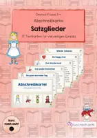 Vorschau - Aufgabenkarten - Abschreibkartei 'Alice im Wunderland' (Satzglieder) - Deckblatt