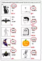Vorschau - Arbeitsblätter - Buchstaben ordnen und Wörter verbinden - Halloween - Seite 3
