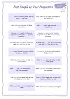 Vorschau - Arbeitsblätter - FALTÜBUNGEN: Past Simple vs. Past Progressive (2 Versionen: für Partnerarbeit und eigenständiges Üben) - Seite 1
