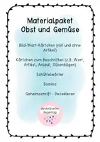 Vorschau - Spiele - Materialpaket Übungskiste Obst und Gemüse - Deckblatt
