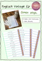 Vorschau - Spiele - Simon says... Vorlage für Englisch - Deckblatt
