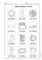 Vorschau - Arbeitsblätter - Arbeitsblätter Buchstabe S Druckschrift, Buchstabeneinführung, DaZ, Deutsch - Seite 1
