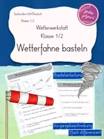 Vorschau - Arbeitsblätter - Wetterwerkstatt Klasse 1/2 I Wetterfahne/Windsack basteln - Deckblatt