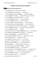 Vorschau - Arbeitsblätter - Übungen: Verben mit Präposition - Deckblatt