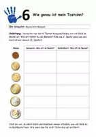 Vorschau - Stundenentwürfe - Wie genau ist mein Tastsinn? - Ein Experiment - Deckblatt