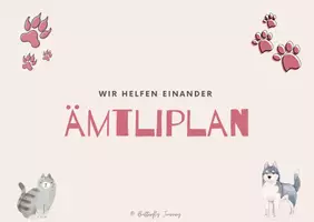 Vorschau - Poster - achtsamer Ämtliplan mit Hund und Katze - Deckblatt