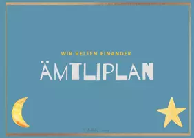 Vorschau - Aufgabenkarten - achtsamer Ämtliplan mit Mond und Stern - Deckblatt