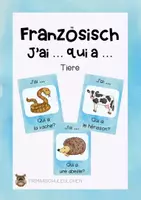 Vorschau - Spiele - "J'ai ... Qui a ...?" Tiere Französisch - Deckblatt