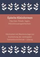 Vorschau - Arbeitsblätter - Merkzettel Epische Kleinformen (Märchen, Fabel, Sage, Münchhausen) - Deckblatt