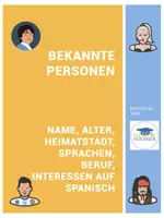 Vorschau - Arbeitsblätter - Fragen nach dem Namen, Beruf und Interessen auf Spanisch - Deckblatt