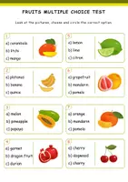 Vorschau - Spiele - English fruits multiple choice test / Früchte Mehrfachauswahl - Seite 1