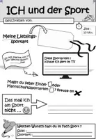 Vorschau - Arbeitsblätter - Sport-Steckbrief ICH und der SPORT - Deckblatt