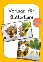 Vorschau - Mal- und Bastelvorlagen - Bastelvorlage für herbstliche Blättertiere - Deckblatt