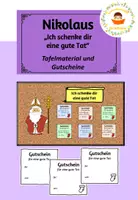 Vorschau - Mal- und Bastelvorlagen - Ich schenke dir eine gute Tat - Gutscheine zum Nikolaus - Deckblatt