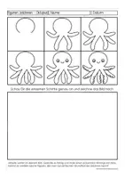 Vorschau - Arbeitsblätter - Wie zeichnet man einen Oktopus? Einfache Figuren zeichnen - Kunst - Seite 3