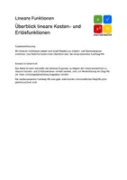 Vorschau - Arbeitsblätter - Advance Organizer Lineare Kostenfunktionen - Seite 1