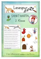 Vorschau - Arbeitsblätter - Mini-Lesespur Sankt Martin (3-fach differenziert) - Deckblatt