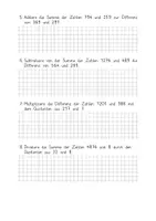 Vorschau - Arbeitsblätter - Zahlenrätsel Klasse 4 (1) Begriffe Summe, Differenz, Produkt und Quotient - Seite 1