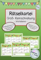 Vorschau - Stationenlernen - Rätselkartei Groß- und Kleinschreibung -Wortebene- - Deckblatt