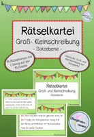 Vorschau - Stationenlernen - Rätselkartei Groß- und Kleinschreibung - Seite 1