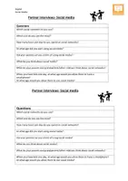 Vorschau - Arbeitsblätter - Englisch EF- Einstieg ins Thema "Internet/Social Media" - Partner interviews - Deckblatt