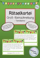 Vorschau - Fördermaterial/Inklusion - Rätselkartei Groß- Kleinschreibung -Textebene- - Deckblatt