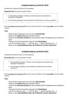 Vorschau - Arbeitsblätter - Sachlicher, argumentierender Brief - Deckblatt