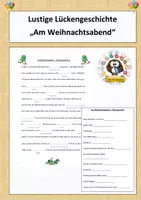 Vorschau - Spiele - Lustige Lückengeschichte "Am Weihnachtsabend", ideal für Weihnachten - Deckblatt