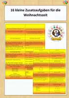 Vorschau - Aufgabenkarten - 16 kleine Zusatzaufgaben für die Weihnachtszeit - Deckblatt