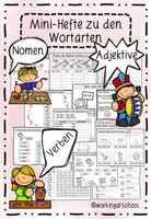 Vorschau - Arbeitsblätter - Wortarten Klasse 4 | Miniheft Grammatik Deutsch Grundschule Arbeitsblätter - Deckblatt