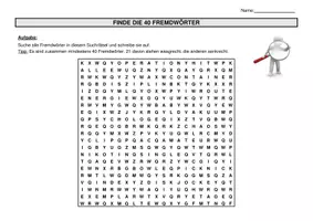 Vorschau - Stundenentwürfe - DEUTSCH: Suchrätsel zu Fremdwörtern (PDF) - Seite 1