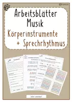 Vorschau - Arbeitsblätter - Musik: Arbeitsblätter Körperinstrumente + Sprechrhythmus - Deckblatt