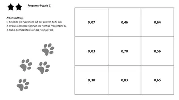 Vorschau - Arbeitsblätter - Puzzle zur Prozentrechnung - Seite 1