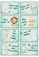 Vorschau - Bildkarten - Lobkärtchen Babytiere - Seite 1