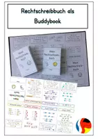 Vorschau - Arbeitsblätter - Rechtschreibung: Buddybook Faltbuch editierbar, bunt + s/w - Deckblatt