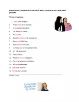 Vorschau - Arbeitsblätter - Ser vs Estar Arbeitsblatt - Seite 1