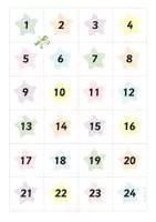 Vorschau - Mal- und Bastelvorlagen - Sternchen-Lose von 1 bis 24 für den Adventskalender - Deckblatt