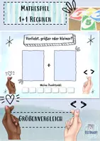 Vorschau - Spiele - Verliebt größer kleiner Mathespiel (kleines 1+1) - Deckblatt