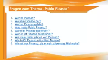 Vorschau - Arbeitsblätter - Arbeitsblätter zum Thema "Pablo Picasso" + Lösung & Fragen & MP3 + Mindmap + Infografik - Seite 3