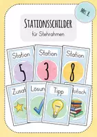 Vorschau - Stationenlernen - Stationsschilder für Stehrahmen - Deckblatt
