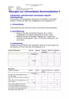 Vorschau - Arbeitsblätter - Kommunikation des Menschen: Übungen zur nonverbalen Kommunikation I - Deckblatt