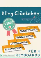 Vorschau - Spiele - Musik Weihnachten 🔔 Kling Glöckchen für 4 Keyboards • QR zu Playalong Videos - Deckblatt