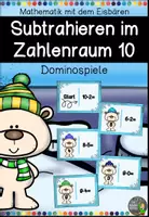 Vorschau - Spiele - Dominospiele - Subtrahieren mit dem Eisbären im Zahlenraum 10 - Deckblatt