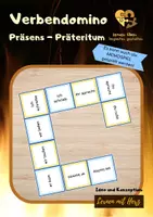 Vorschau - Stationenlernen - Verbendomino: Präsens - Präteritum - Deckblatt