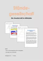 Vorschau - Arbeitsblätter - Geschichte - Die Ständegesellschaft im Mittelalter - Deckblatt