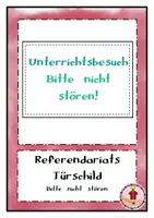 Vorschau - Lehrpläne/Lehrermaterial - Bitte nicht Stören Türschild Referendariat - Deckblatt