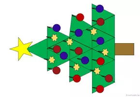 Vorschau - Mal- und Bastelvorlagen - Weihnachtsbaum/Tannenbaum aus ebenen Figuren - Bastelvorlage - Seite 2