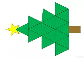 Vorschau - Mal- und Bastelvorlagen - Weihnachtsbaum/Tannenbaum aus ebenen Figuren - Bastelvorlage - Seite 3