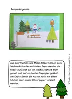 Vorschau - Arbeitsblätter - Würfeln und Malen Winterwald, Kunst Grundschule Winter, Basteln Weihnachten - Seite 3