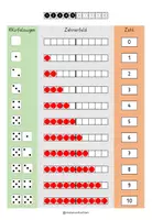 Vorschau - Arbeitsblätter - Zahldarstellungen: Zehnerfeld, Würfel und Zahl - ZR 10 - Mathematik Klasse 1 - Seite 1